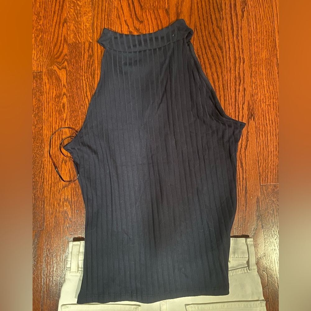 Banana Republic Navy Ribbed Halter Top